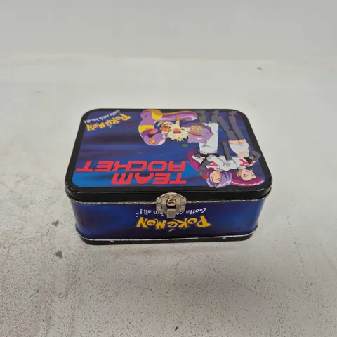 POKEMON TEAM ROCKET TIN WITH ASSORTMENT OF POKEMON CARDS