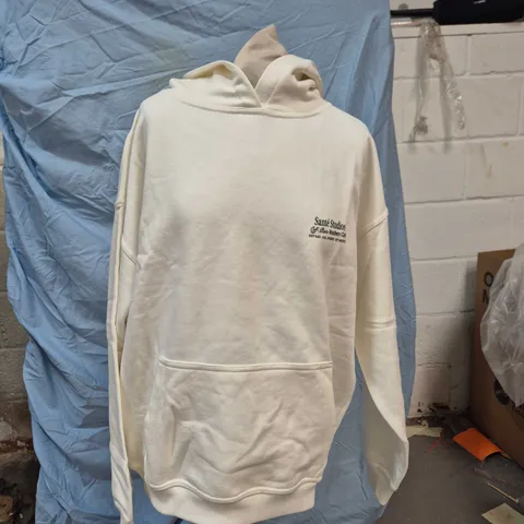 SANTΓ STUDIOS WHITE HOODIE - MEDIUM WITH BACK PRINT 'LE GRAND PRIX DES SPORTS D'HIVER'