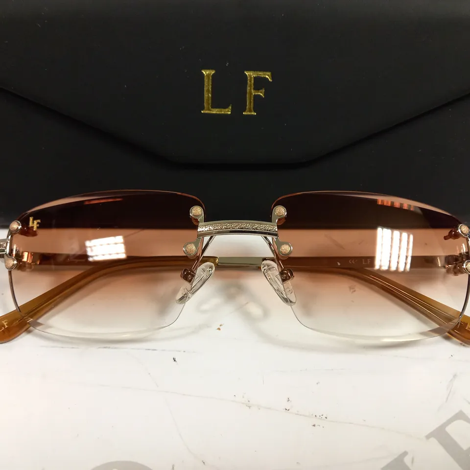 LUX FRAMES GRADIENT BROWN/ORANGE SUNGLASSES 