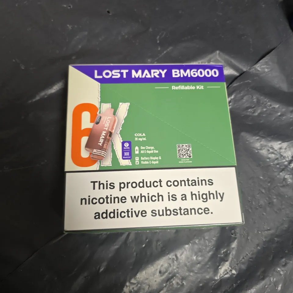 LOST MARY BM6000 REFILLABLE KIT – COLA FLAVOUR, 20 MG/ML NICOTINE