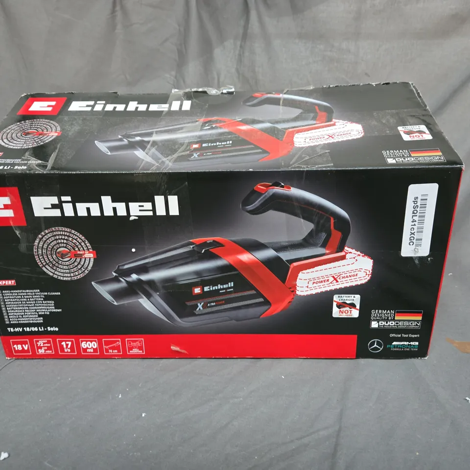 BOXED EINHELL CORDLESS HAND-HELD VACUUM CLEANER