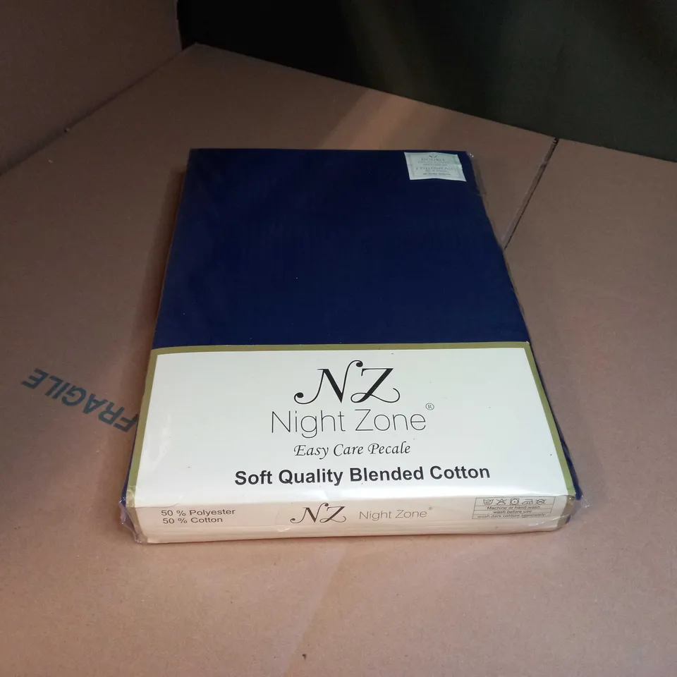 PACKAGED NIGHT ZONE NAVY DOUBLE QUILT COVER SET