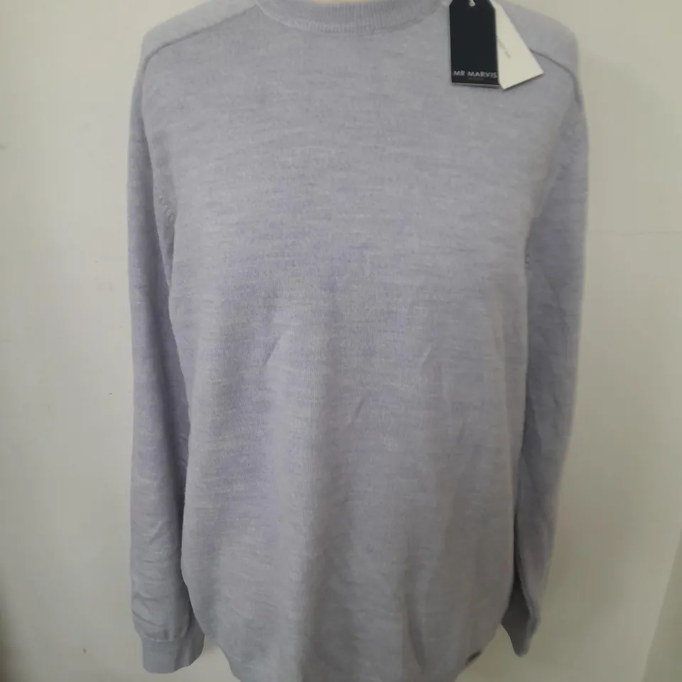 MR MARVIS MERINO PULLOVER IN GREY - MED