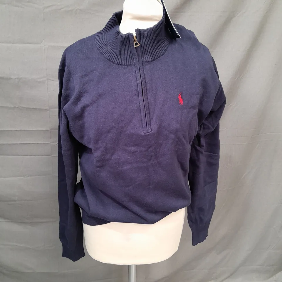 POLO RALPH LAUREN NAVY QUARTER ZIP - LARGE