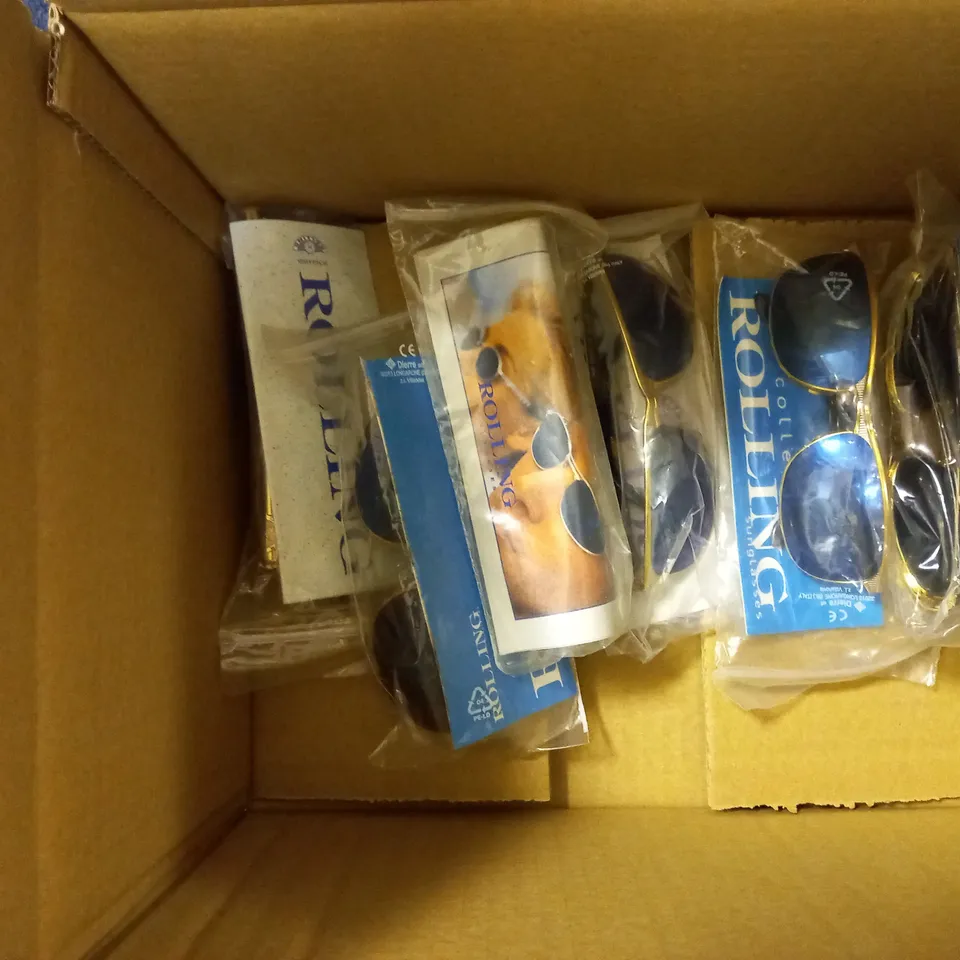 BOX OF APPROX 9 PAIRS OF ROLLING 670 SUNGLASSES.
