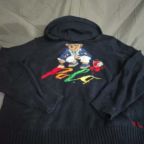 POLO RALPH LAUREN KNITTED HOODIE SIZE L 