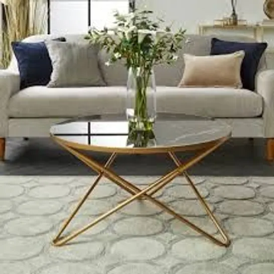 Lot 1147: BOXED ZOEY COFFEE TABLE, BLACK MARBLE EFFECT (1 BOX ...