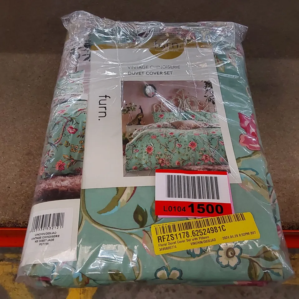 BAGGED FLORAL DUVET COVER WITH 2 PILLOWCASE - KING SIZE (1 ITEM)
