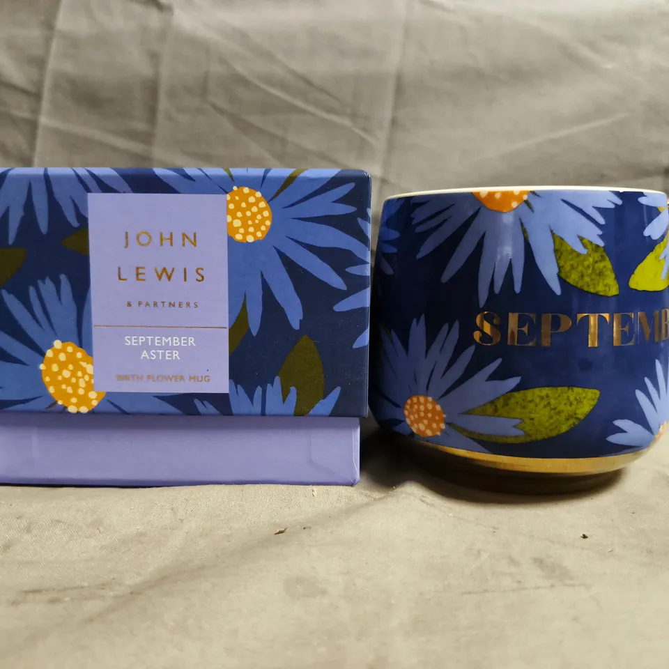 JOHN LEWIS SEPTEMBER ASTER BIRTH FLOWER MUG