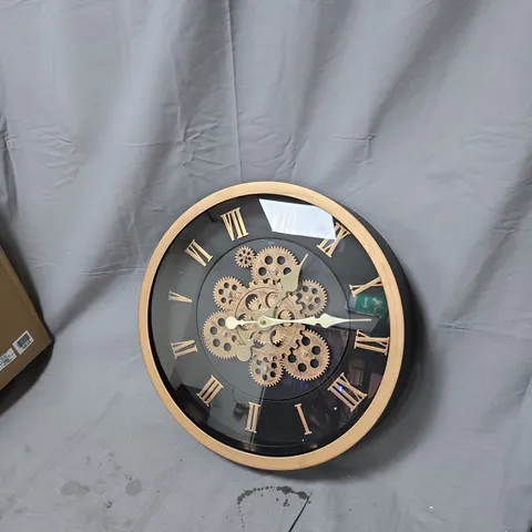 DECORATIVE GEAR WALL CLOCK , ROMAN NUMERALS