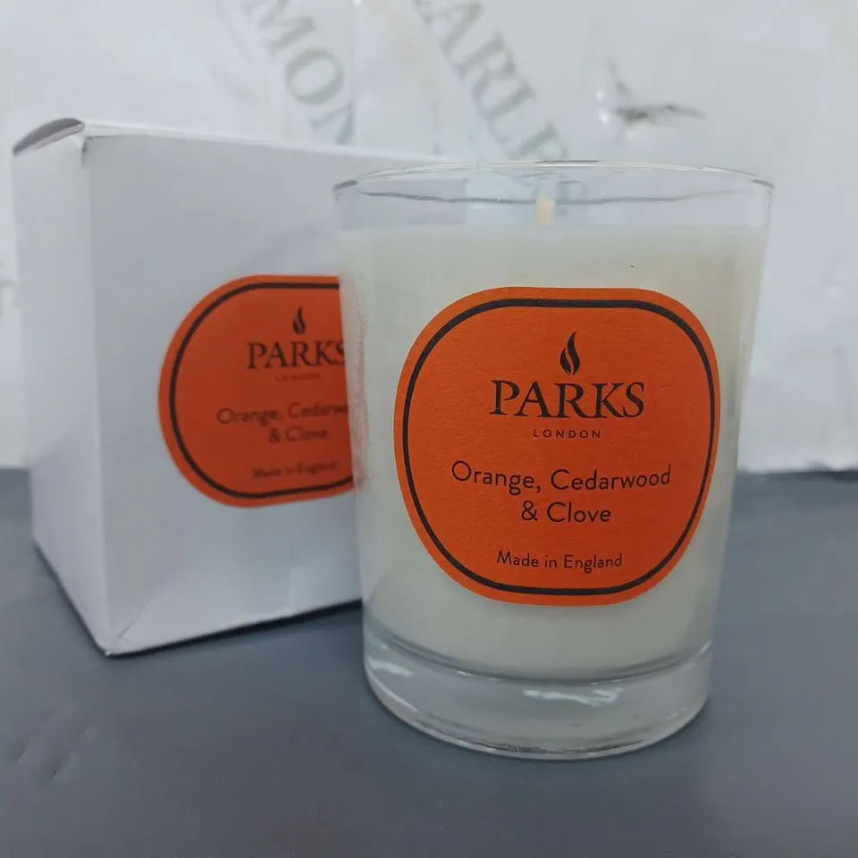 BOXED PARKS ORANGE, CEDARWOOD & CLOVE SCENTED CANDLE