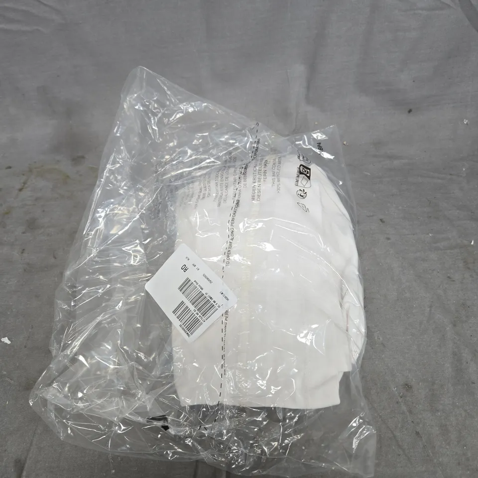 RUTH LANGSFORD V-NECK SMART JERSEY TOP WHITE SIZE SMALL