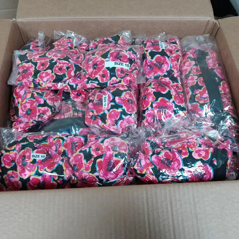 APPROXIMATELY 60 PAIRS OF SIZE 10 FLORAL SWIMSUITS - BAGGED