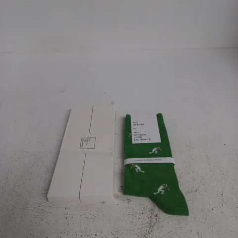 THE OPENER SOCKS BY THE LONDON SOCK EXCHANGE CRICKET THEME SIZE UNSPECIFIED BOXED