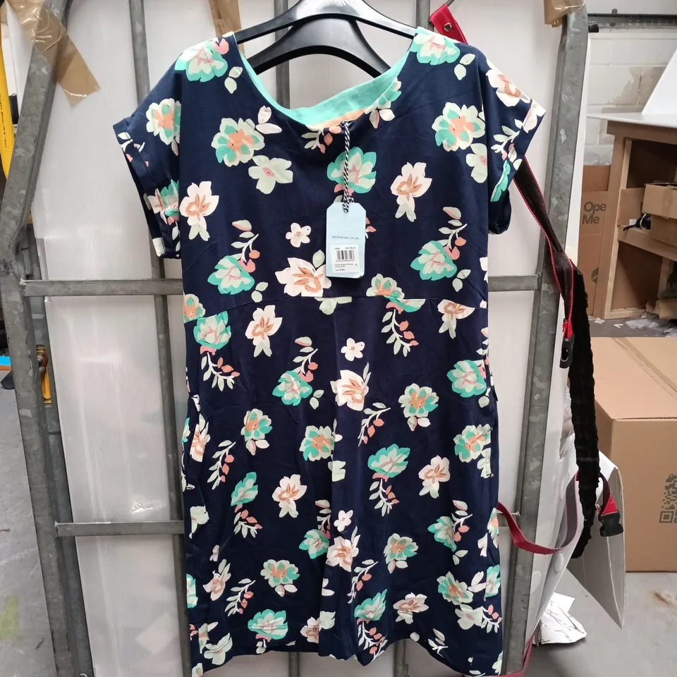WEIRD FISH FLORIDA ORGANIC PRINTED JERSEY DRESS – NIGHTBLUE, UK 18