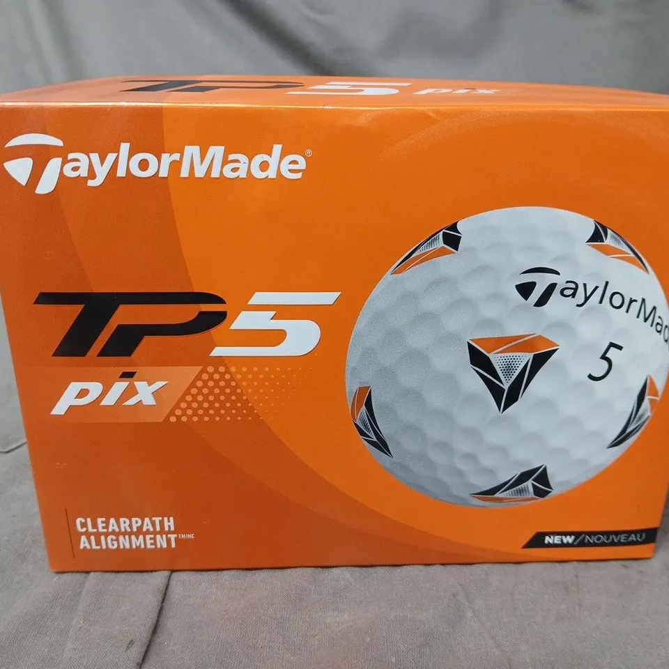 BOXED TAYLOR MADE TP5 PIX GOLFBALLS IN WHITE