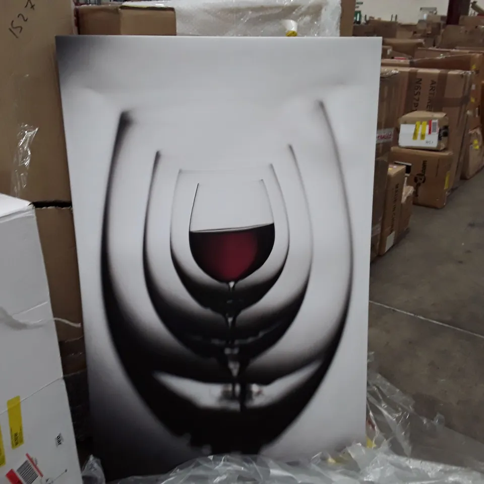 WRAPPED KITCHEN ABSTRACT WINE GLASS CANVAS PRINT 