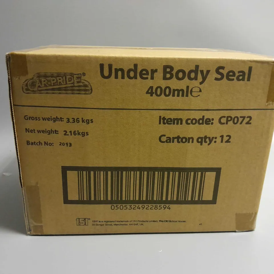 APPROXIMATELY 12 CAR PRIDE UNDER BODY SEAL 400ML  - BLACK