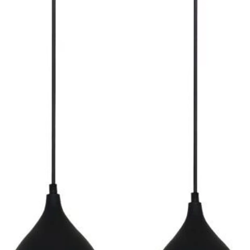 HOME LUMINEX LAMP 2 LIGHT  NOAK CEILING PENDANT CHANDELIER, BLACK  HS5CM X W40×D17CM