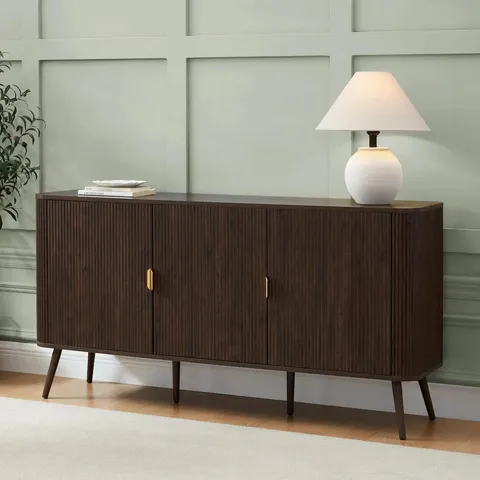 BOXED DUSK HATTIE 3 DOOR SIDEBOARD - WALNUT (1 BOX)