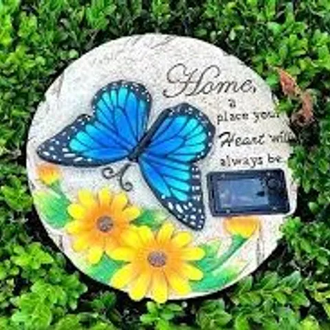 HOME 2 GARDEN SOLAR LED BUTTERFLY PLAQUE