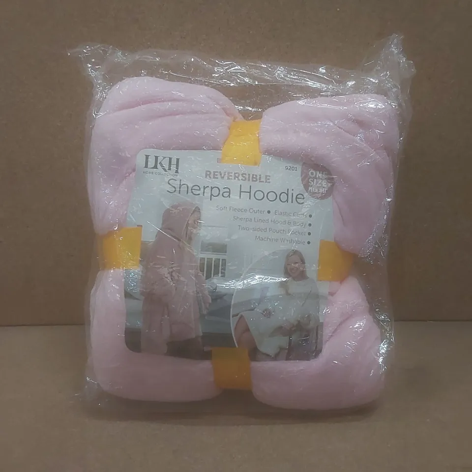 BRAND NEW BAGGED REVERSIBLE SHERPA HOODIE - PINK