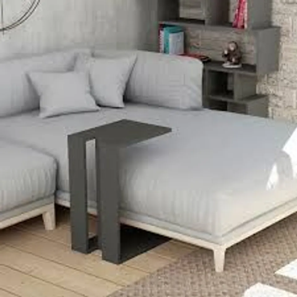 BOXED MUJU MODERN C SHAPE TABLE - ANTHRACITE