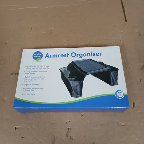 BOX OF X12 ACTIVE LIVING ARMREST ORGANISERS