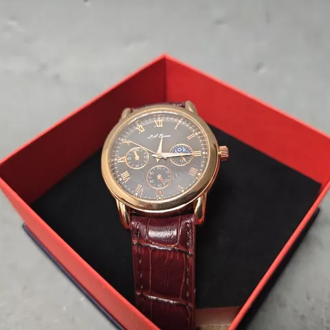 MENS LA BANUS WATCH – BROUND LEATHER STRAP – QUARTZ MOVEMENT