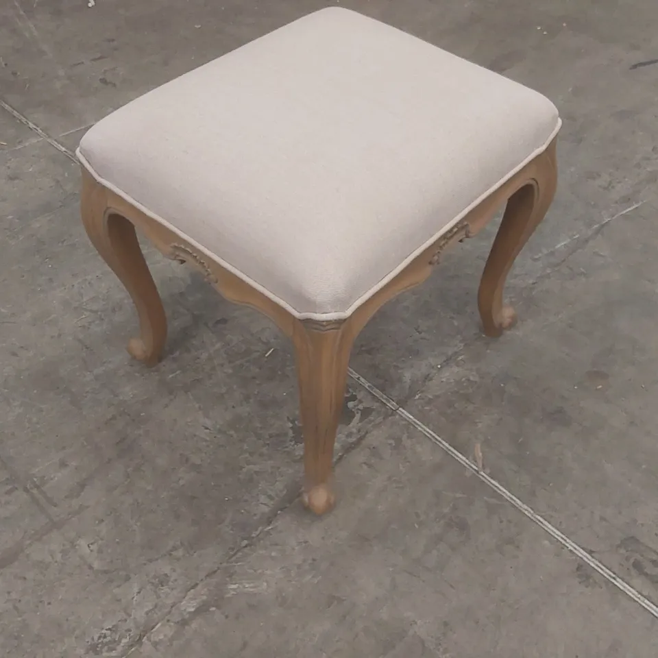 DESIGNER WOODEN STOOL WITH UPHOLSTERED SEAT