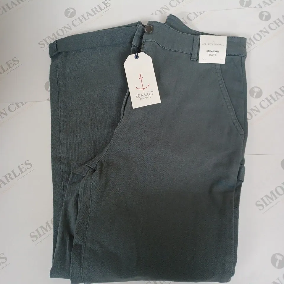 SEASALT CORNWALL STRAIGHT ANKLE TROUSERS IN NICKEL SIZE 10