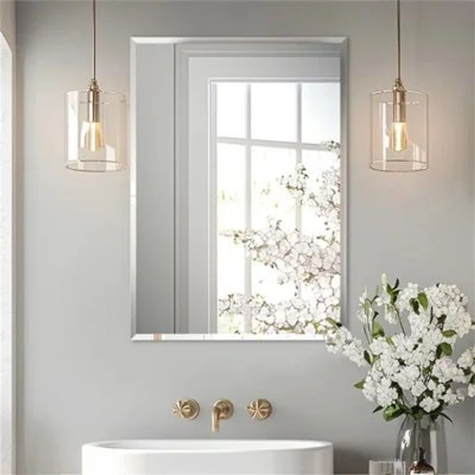 BOXED RITHI RECTANGLE FLAT WALL MIRROR (1 BOX)