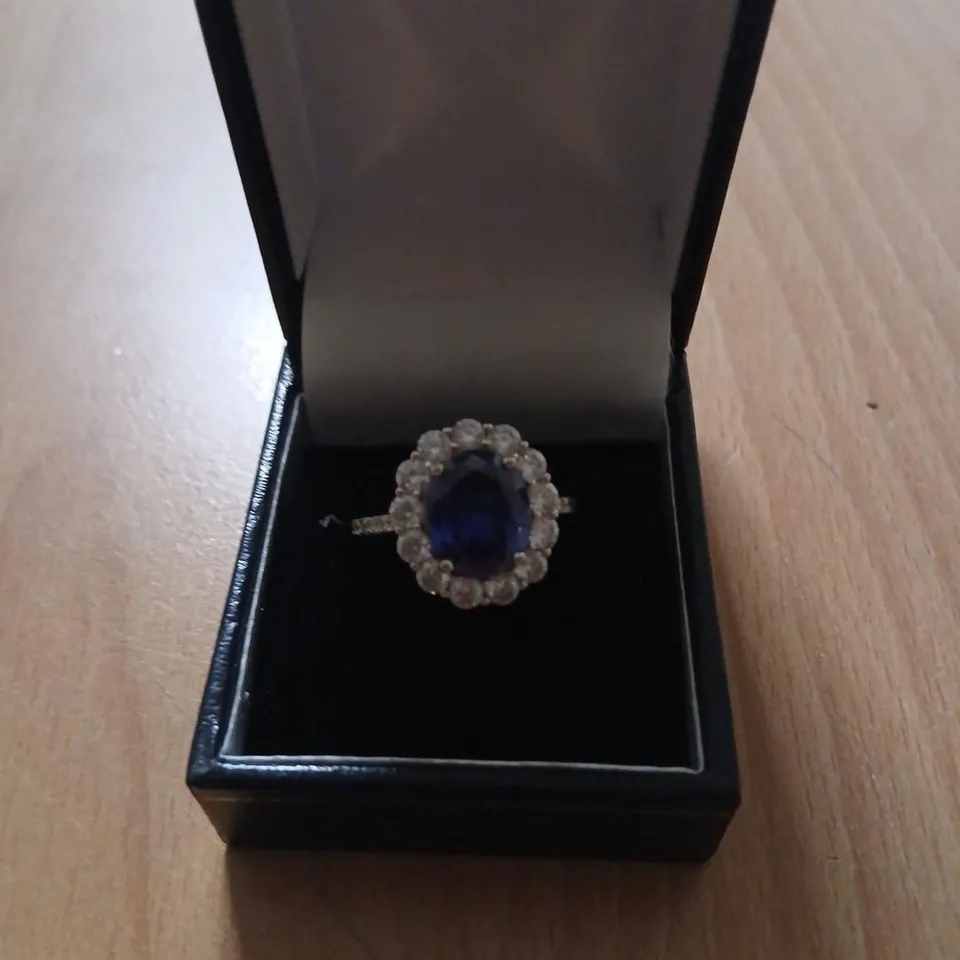 DIAMONIQUE 5.5CT TW OVAL CUT HALO RING STERLING SILVER 