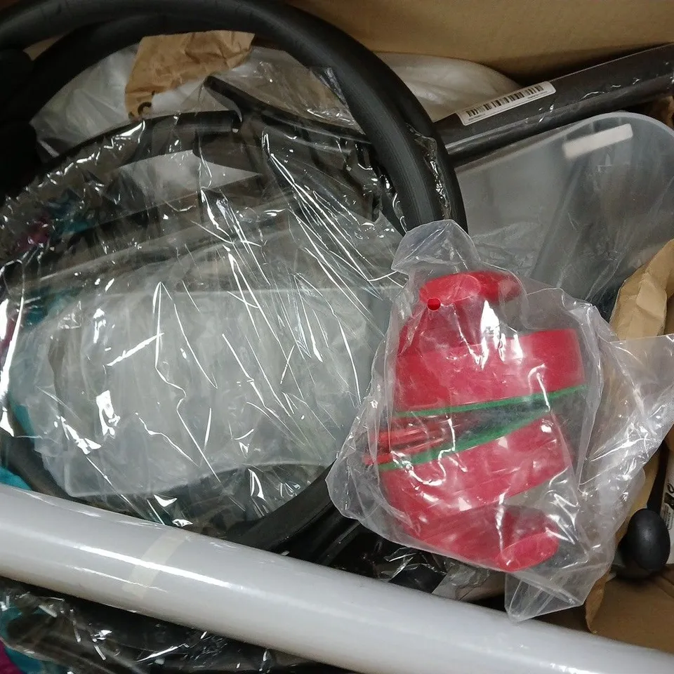 BOX OF APPROXIMATELY 10 ASSORTED HOUSEHOLD ITEMS TO INCLUDE PLANT SENSOR, WREATH, ETC