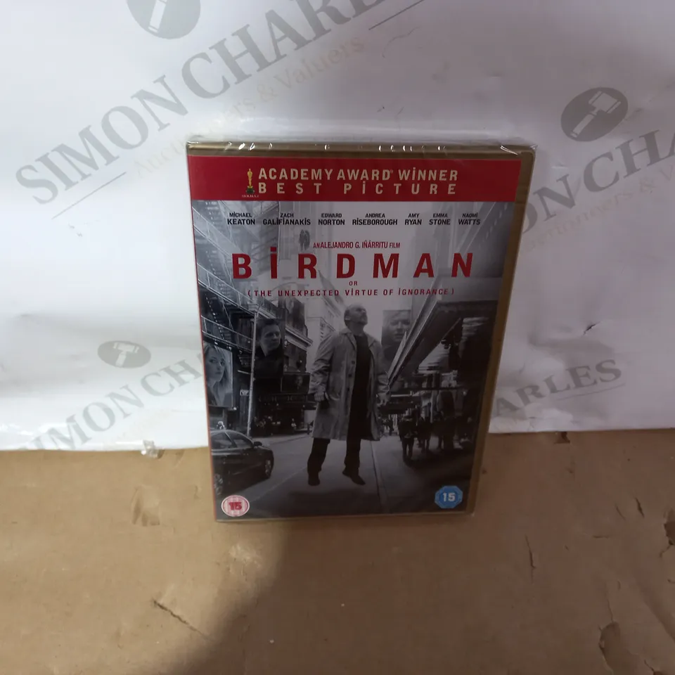 LOT OF APPROXIMATELY 25 SEALED BIRDMAN (THE UNEXPECTED VIRTUE OF IGNORANCE) DVDS