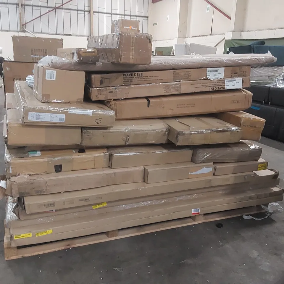 PALLET CONTAINING A LARGE QUANTITY OF ASSORTED FURNITURE PARTS ECT