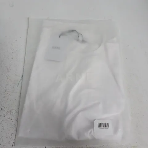 BAGGED ARNE ESSENTIAL RELAXED FIT COTTON T-SHIRT IN WHITE - XXL