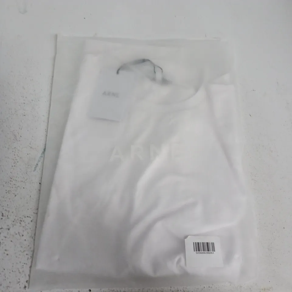 BAGGED ARNE ESSENTIAL RELAXED FIT COTTON T-SHIRT IN WHITE - XXL