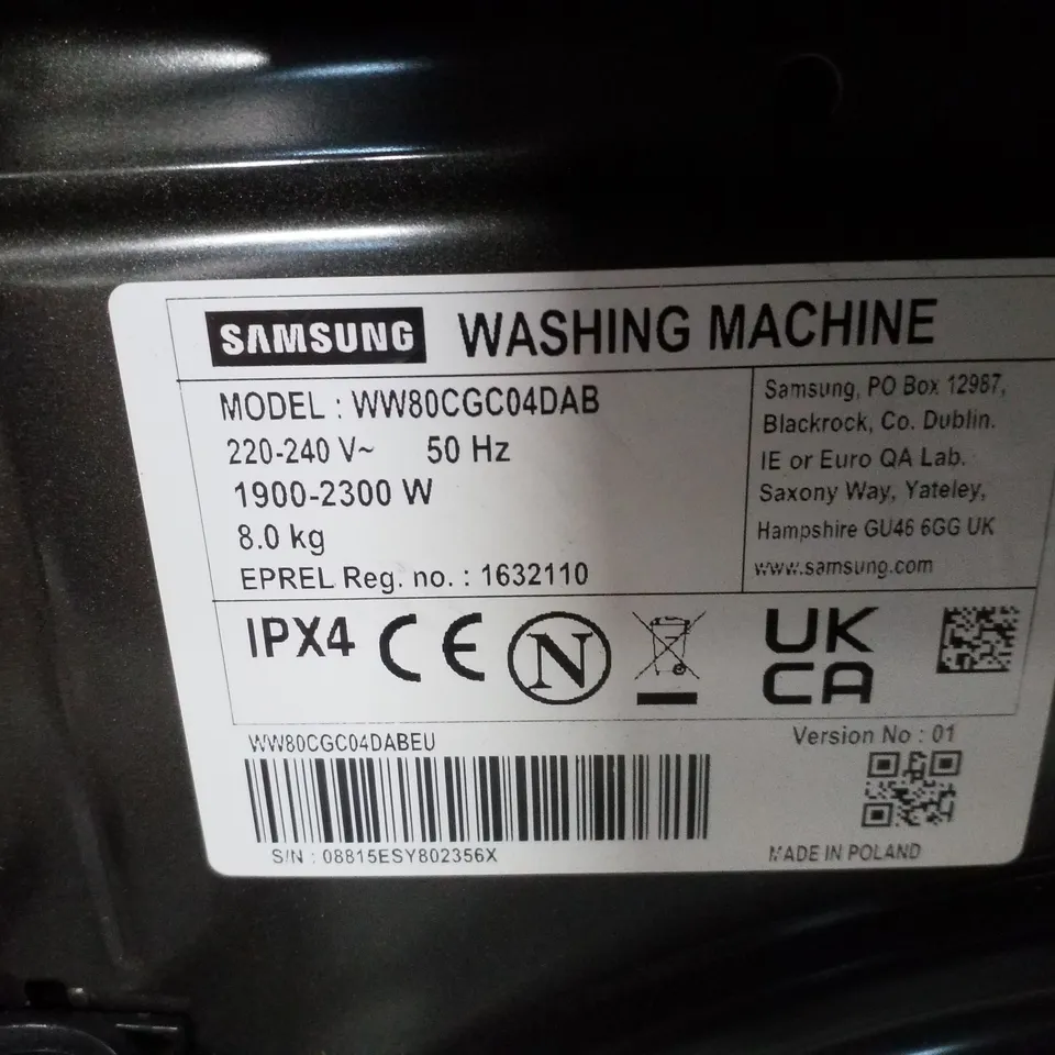 SAMSUNG SERIES 5 SMART LOAD WASHING MACHINE IN BLACK