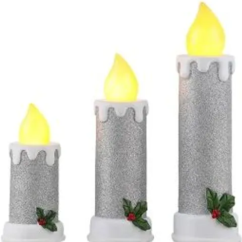 MR CHRISTMAS SET OF 3 NOSTALGIC RESIN CANDLES