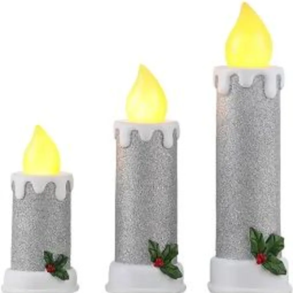 MR CHRISTMAS SET OF 3 NOSTALGIC RESIN CANDLES