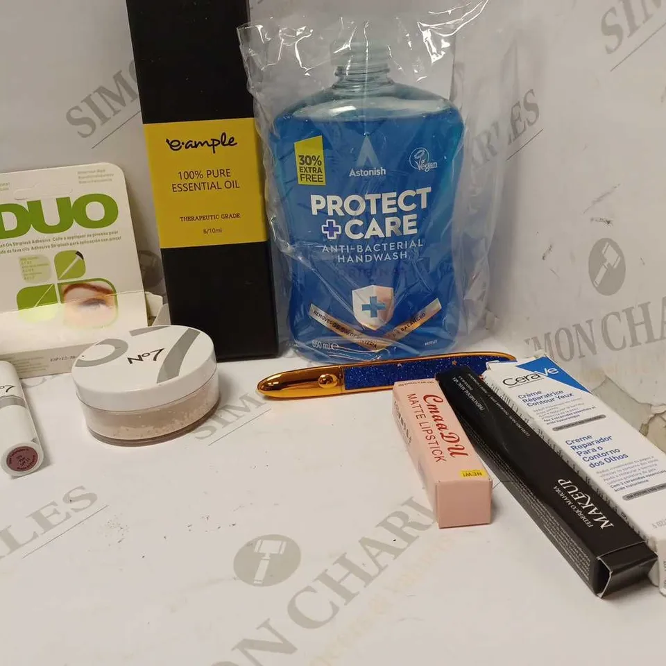 LOT OF 10 TO INCLUDE HANDWASH , DUO GLUE AND ESSENTIAL OIL