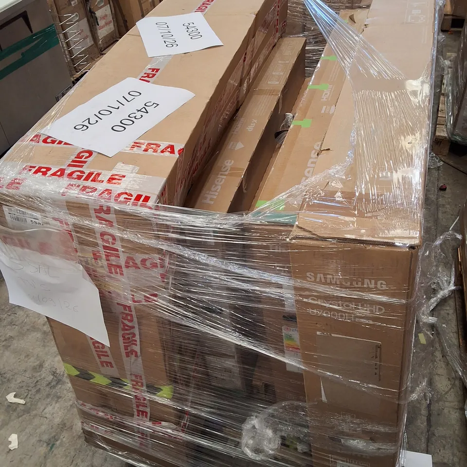 PALLET CONTAINING 5 ASSORTED DAMAGED TVS