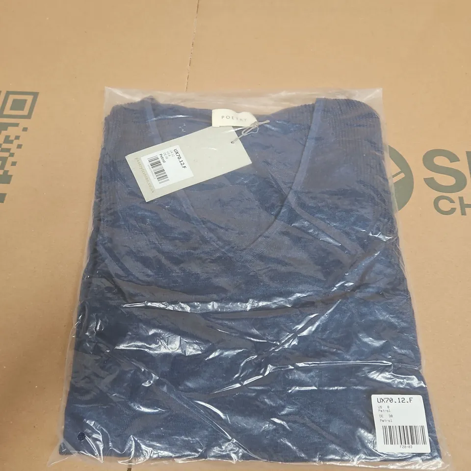 POETRY BY PETROL WOMEN'S NAVY KNIT TOP UK 12 (US 8, DE 38) UX70.12.F