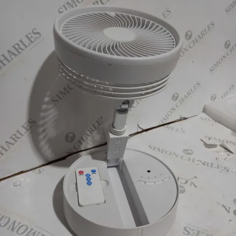 BELL & HOWELL OSCILLATING FOLDING RECHARGEABLE FAN, WHITE