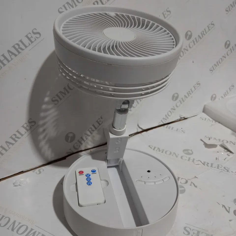 BELL & HOWELL OSCILLATING FOLDING RECHARGEABLE FAN, WHITE