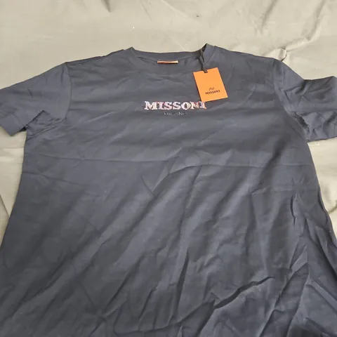 Missoni Short Sleeve T-Shirt – Navy, Size M (UC22SL03)