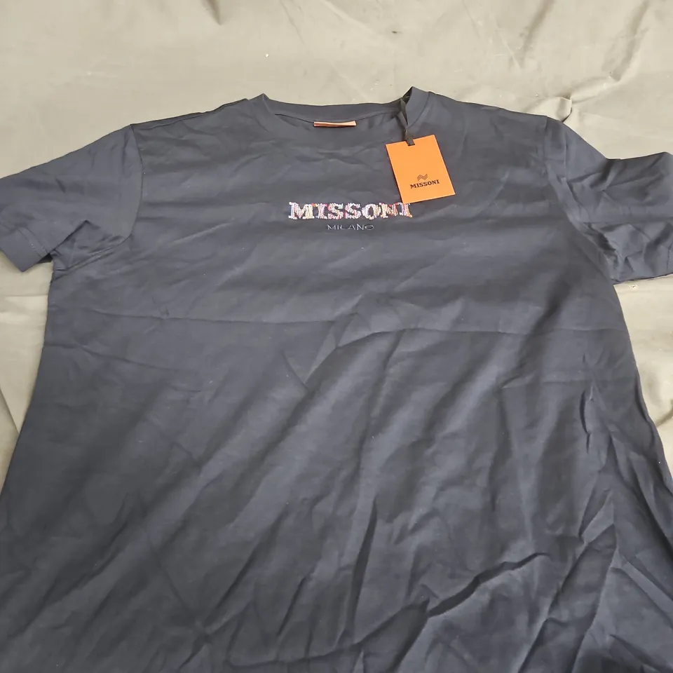 Missoni Short Sleeve T-Shirt – Navy, Size M (UC22SL03)