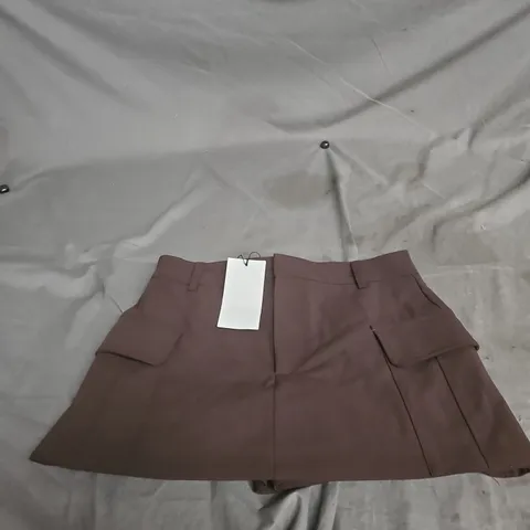 ZARA WOMEN'S CARGO MINI SKIRT – BROWN, SIZE M (UK 28)