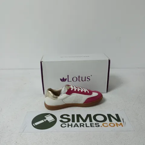 LOTUS WOMEN'S SNEAKERS – PINK & WHITE, GUM SOLE, UK4 (BOXED)